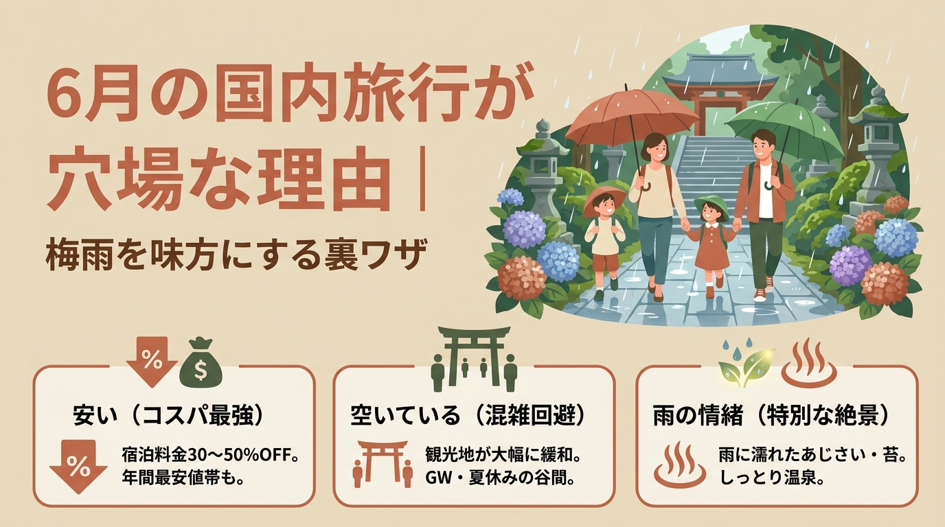 6月の国内旅行が穴場な理由｜梅雨を味方にする裏ワザ