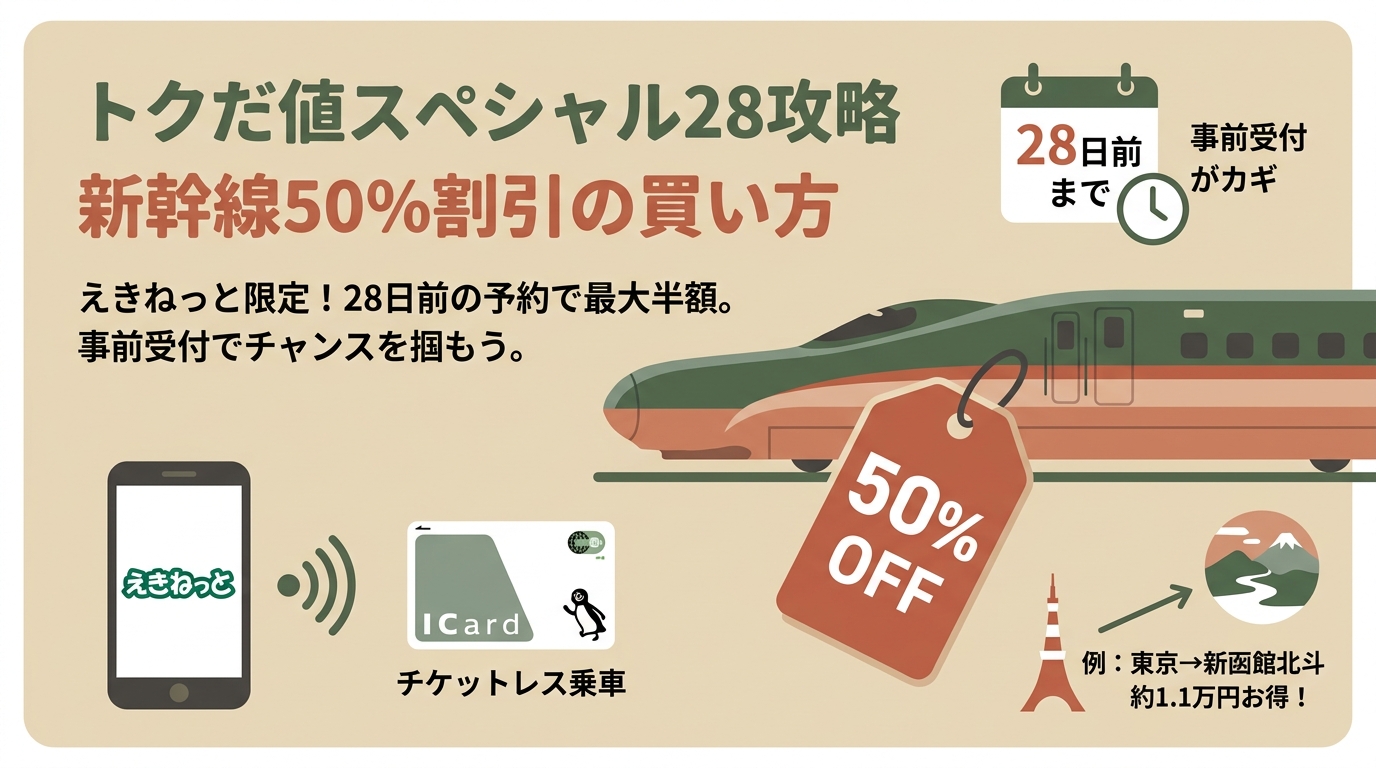 トクだ値スペシャル28攻略|新幹線50%割引の買い方